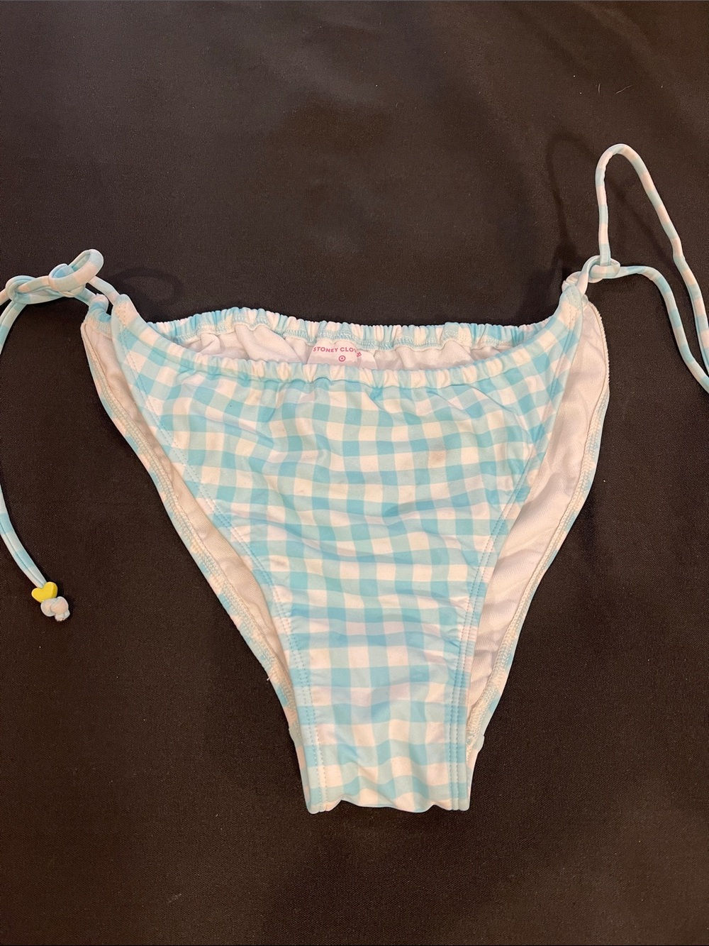 Stoney Clover Lane Light Blue and White Gingham Bikini Bottom